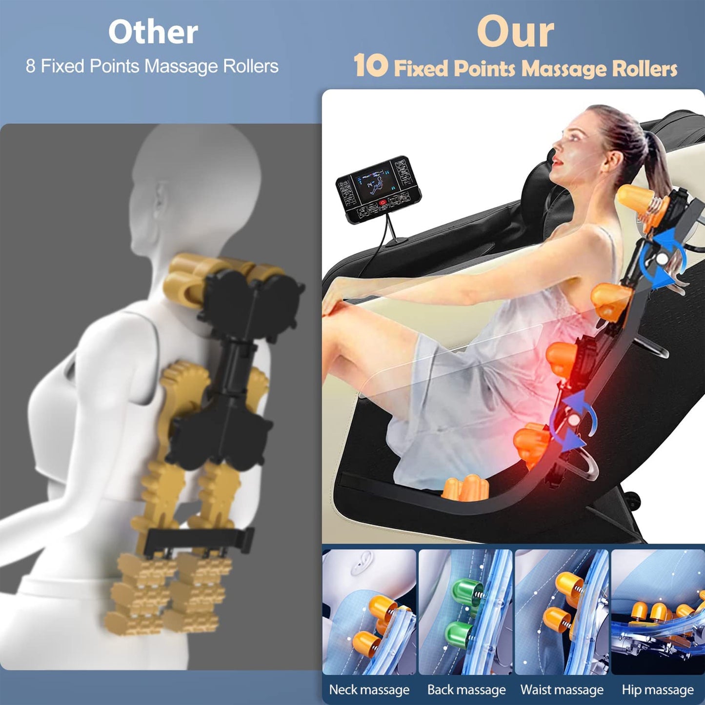 Shiatsu Massage Chair with Zero Gravity Recline, Full Body Air Compression, Heat Therapy, and Extendable Footrest - for Home/Office, Ideal Gift for Relaxation