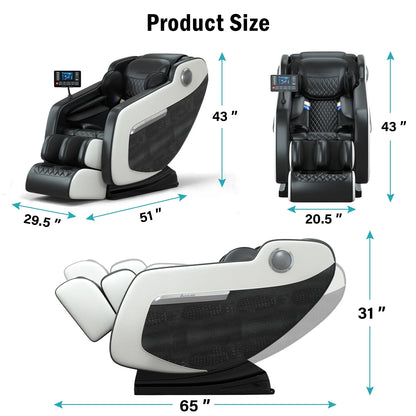 Shiatsu Massage Chair with Zero Gravity Recline, Full Body Air Compression, Heat Therapy, and Extendable Footrest - for Home/Office, Ideal Gift for Relaxation