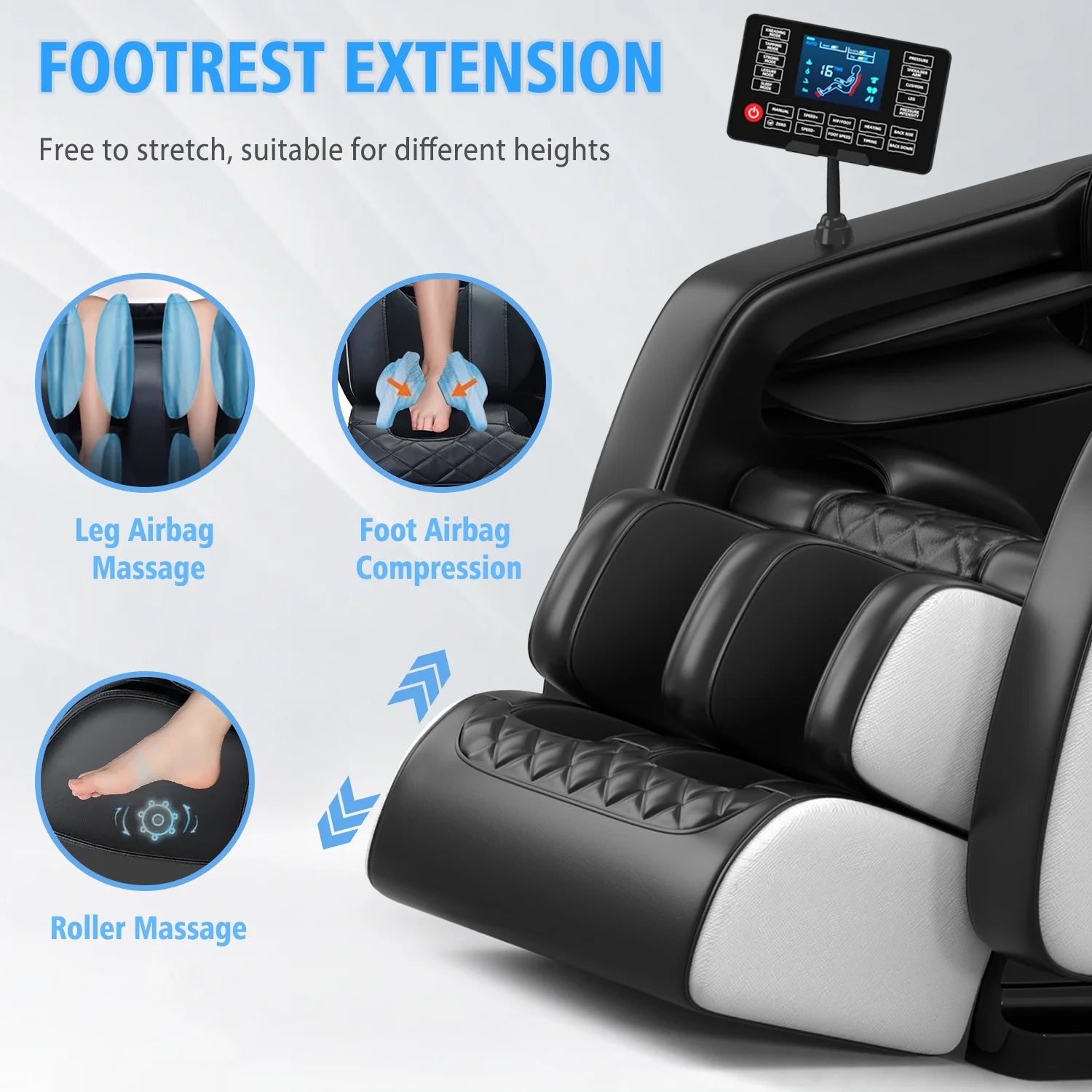 Shiatsu Massage Chair with Zero Gravity Recline, Full Body Air Compression, Heat Therapy, and Extendable Footrest - for Home/Office, Ideal Gift for Relaxation