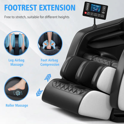 Shiatsu Massage Chair with Zero Gravity Recline, Full Body Air Compression, Heat Therapy, and Extendable Footrest - for Home/Office, Ideal Gift for Relaxation