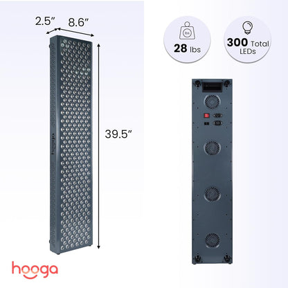 Red Light Therapy Panel Device – Full Body Panel, 630Nm 660Nm 810Nm 850Nm Red & near Infrared Light Therapy, 300 Quad Chip Leds, Brightness Control, Pulse Mode – ULTRA1500