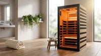 Infrared Sauna 1 Person Far Infrared Sauna Low EMF Indoor Sauna with Starry Light Ceiling Speakers Personal Dry Sauna for Home Gym Spa Fast Heating Easy Assembly 30.7X 30.7X62.2 — Lifestyle