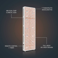 Red Light Therapy Full Body Panel, 480/630/660/810/830/850/1060Nm Blue Red near Infrared Light Device with 480 Dual Chip Clinical Grade Leds, Remote Control, Timer for Face, Body, BO-2400 — infographic