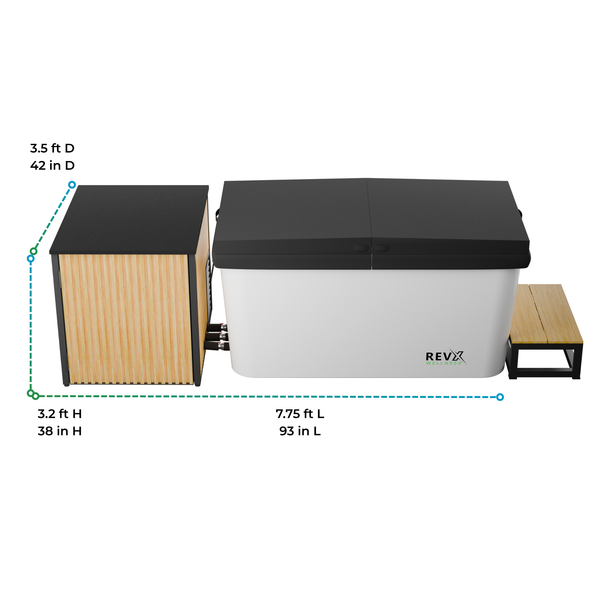 Deep Acrylic Hot-Cold Plunge Tub with 1.5 HP Chiller