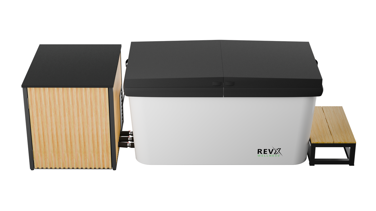 RevX Acrylic X Tub Cold Plunge + LUX High Performance Chiller and Filtration System