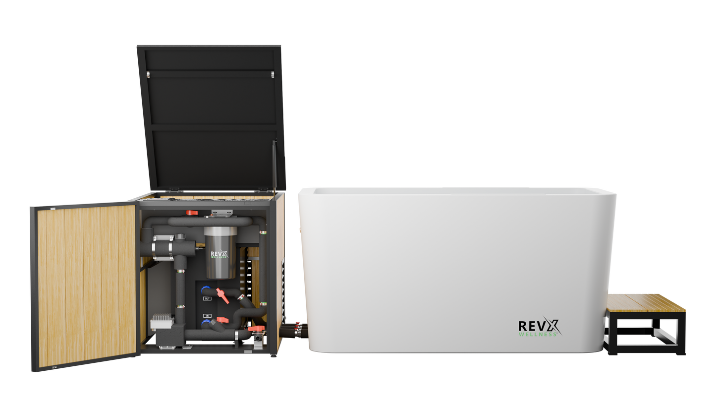 RevX Acrylic X Tub Cold Plunge + LUX High Performance Chiller and Filtration System